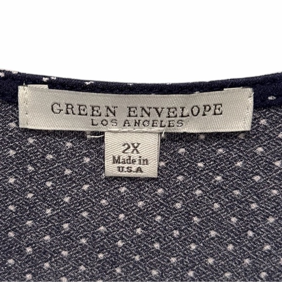 Green Envelope Navy and White Dotted Long Sleeve Top - Picture 3 of 3